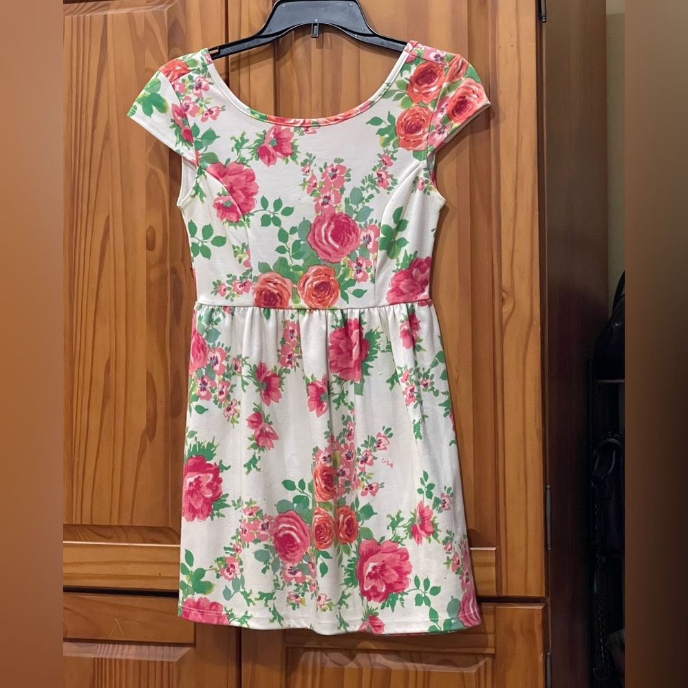 Vintage! USA Kirra Dress with Pink and Green Elegant  Floral Pattern